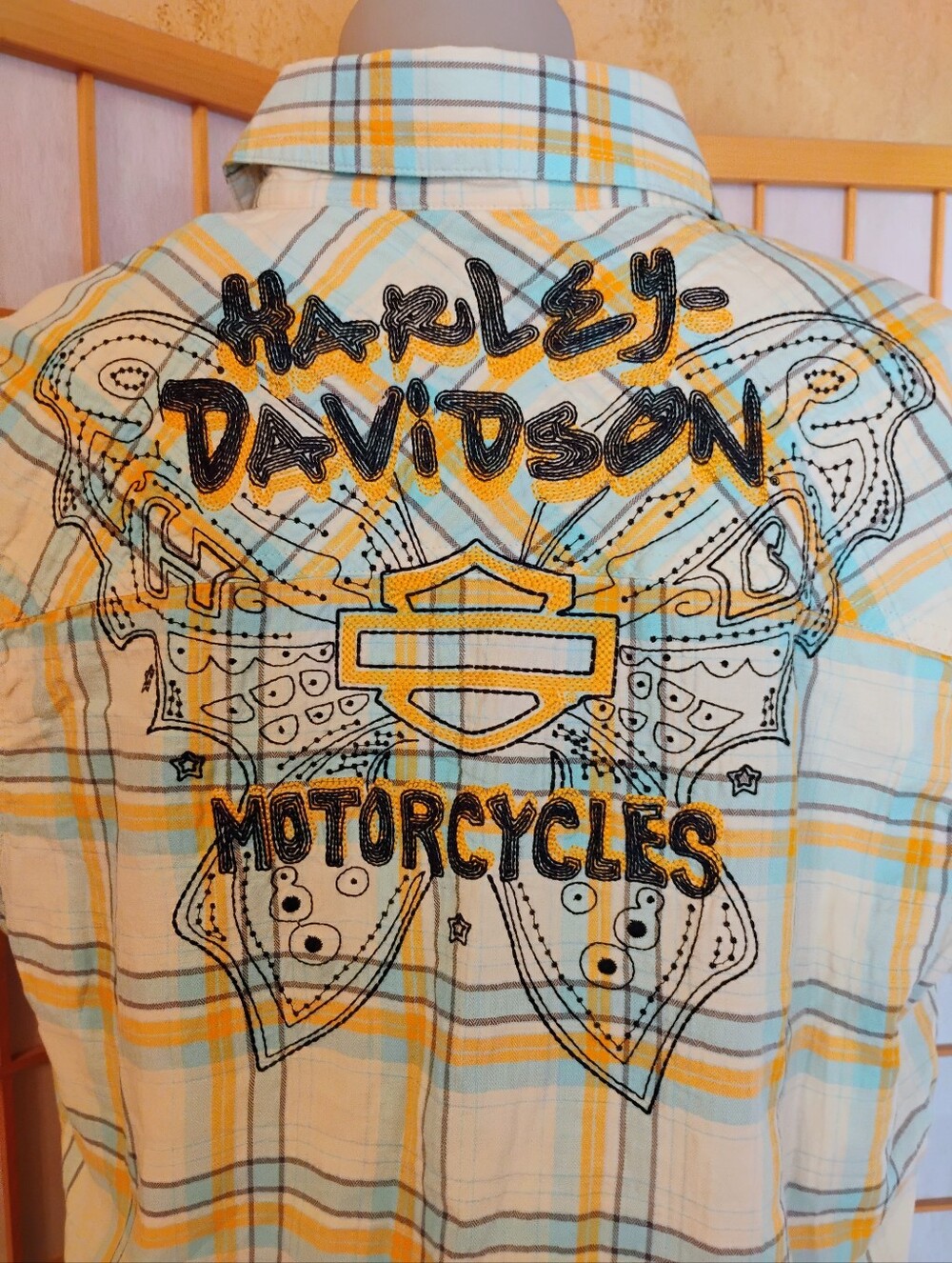 🆕 Harley Davidson Embroidered Plaid Top, XL, NWTs